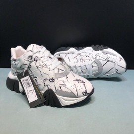 Versace Cowhide Thick Soled Sneakers For Men And Women White