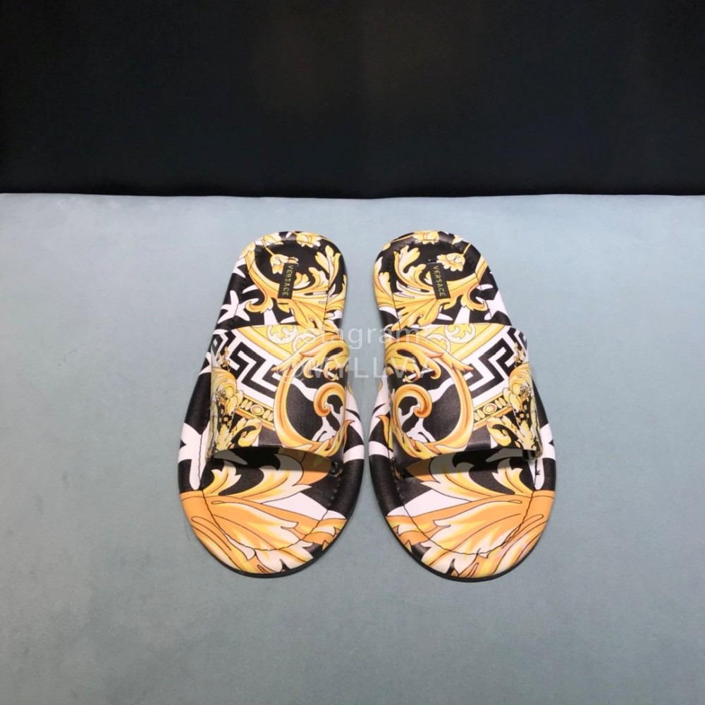 Versace Fashion Printing Leather Casual Slippers For Men