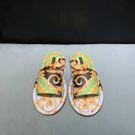 Versace Fashion Printing Leather Casual Slippers For Men Green