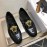 Versace Embroidered Cowhide Casual Loafers For Men Black