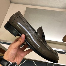 Versace Embroidered Cowhide Casual Loafers For Men Brown