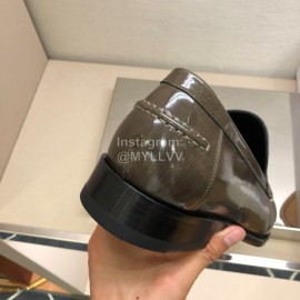 Versace Embroidered Cowhide Casual Loafers For Men Brown