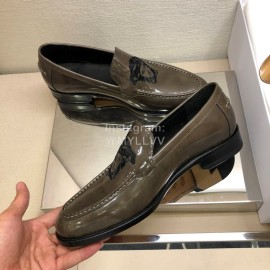 Versace Embroidered Cowhide Casual Loafers For Men Brown