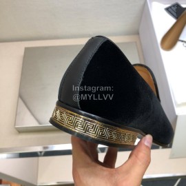 Versace Velvet Cowhide Casual Loafers For Men Black