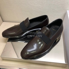 Versace Brown Cowhide Casual Loafers For Men