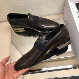 Versace Brown Cowhide Casual Loafers For Men