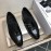 Versace Black Calf Leather Casual Loafers For Men