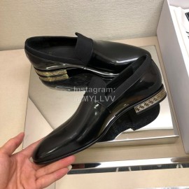 Versace Black Calf Leather Casual Loafers For Men