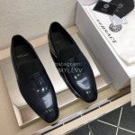 Versace Navy Calf Leather Casual Loafers For Men