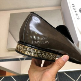 Versace Brown Calf Leather Casual Loafers For Men