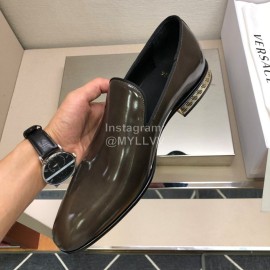 Versace Brown Calf Leather Casual Loafers For Men