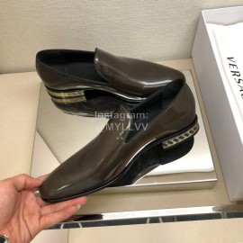 Versace Brown Calf Leather Casual Loafers For Men