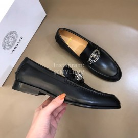 Versace Calf Leather Business Shoes For Men Black