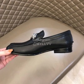 Versace Calf Leather Business Shoes For Men Black