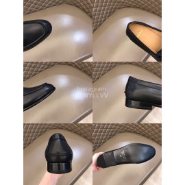 Versace Calf Leather Business Shoes For Men Black