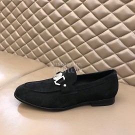 Versace Velvet Calf Leather Business Shoes For Men Black