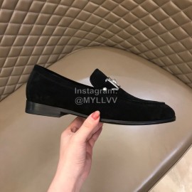 Versace Velvet Calf Leather Business Shoes For Men Black