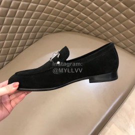 Versace Velvet Calf Leather Business Shoes For Men Black