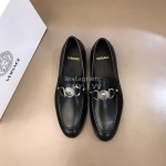 Versace New Calf Leather Business Shoes For Men Black