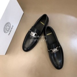Versace New Calf Leather Business Shoes For Men Black