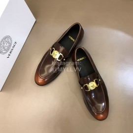 Versace New Calf Leather Business Shoes For Men Brown