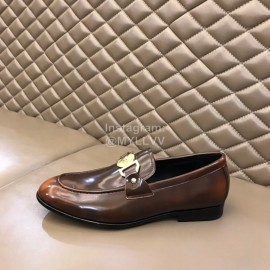 Versace New Calf Leather Business Shoes For Men Brown
