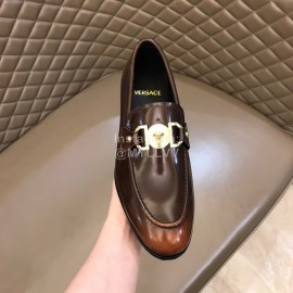 Versace New Calf Leather Business Shoes For Men Brown
