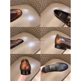 Versace New Calf Leather Business Shoes For Men Brown