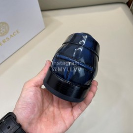 Versace Fashion Blue Leather Business Shoes For Men 