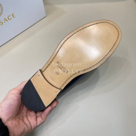 Versace Fashion Blue Leather Business Shoes For Men 