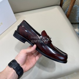 Versace Fashion Reddish Brown Leather Business Shoes For Men 