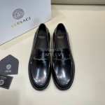 Versace Fashion Black Leather Business Shoes For Men 