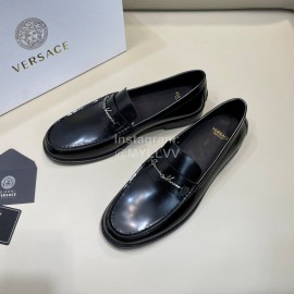 Versace Fashion Black Leather Business Shoes For Men 