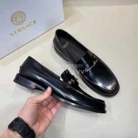 Versace Fashion Black Leather Business Shoes For Men 