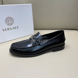 Versace Fashion Black Leather Business Shoes For Men 