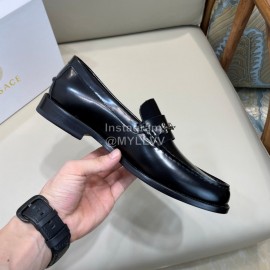 Versace Fashion Black Leather Business Shoes For Men 