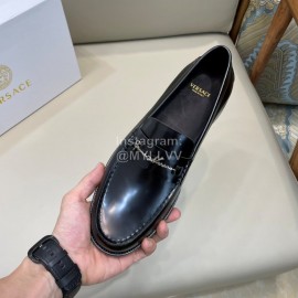 Versace Fashion Black Leather Business Shoes For Men 