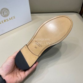 Versace Fashion Black Leather Business Shoes For Men 