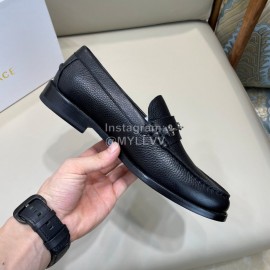 Versace Fashion Black Litchi Grain Cowhide Business Shoes For Men 