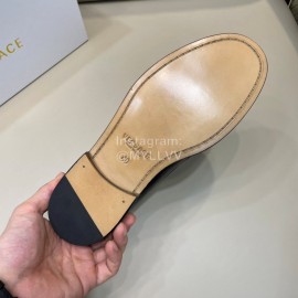 Versace Fashion Black Litchi Grain Cowhide Business Shoes For Men 