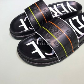 Versace Fashion Embossed Leather Slippers For Men 