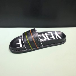 Versace Fashion Embossed Leather Slippers For Men 