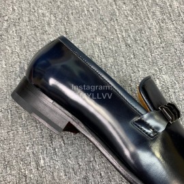 Versace New Leather Business Shoes For Men Blue