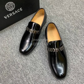 Versace New Leather Business Shoes For Men Black