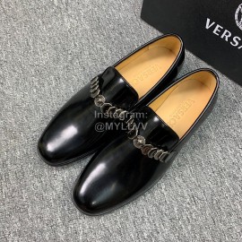 Versace New Leather Business Shoes For Men Black