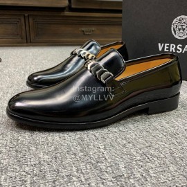 Versace New Leather Business Shoes For Men Black