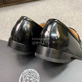 Versace New Leather Business Shoes For Men Black