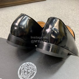 Versace New Black Leather Business Shoes For Men