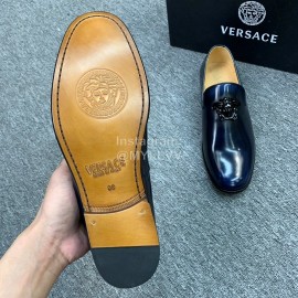 Versace New Leather Casual Business Shoes For Men Blue