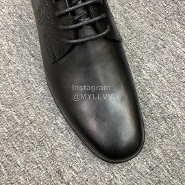 Versace New Leather Lace Up Business Shoes For Men Black